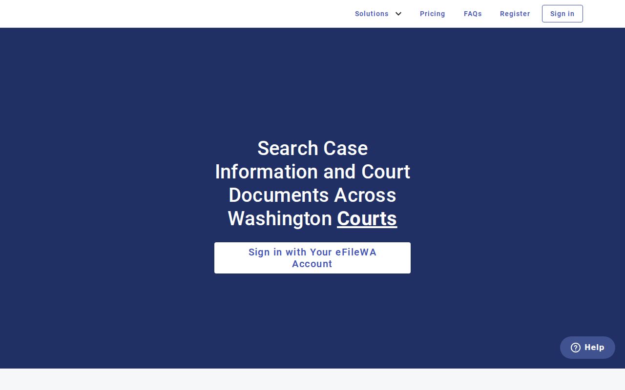 reSearchWA interface for Pacific County case lookup